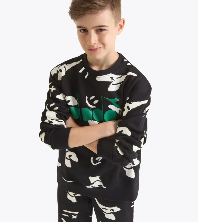 Jb. Hanorac Hanorac cu guler rotund și logo Smile – Băieți Jb. Hanorac Hanorac cu guler rotund și logo Smile – Băieți