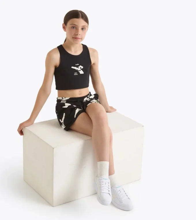 Jg. Crop Top Smile Logo T-shirt cropped logo – Fete