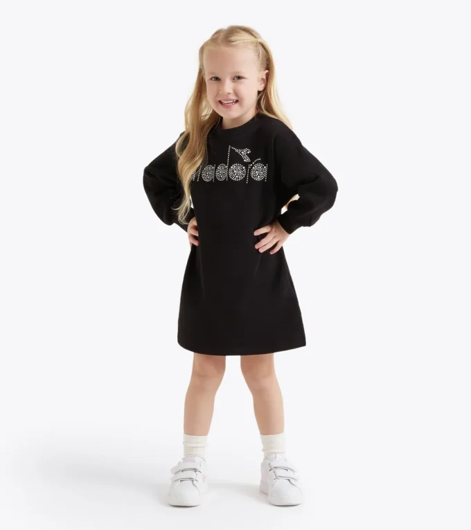 Jg. Dress Rhinestone Td Rochie căptușită cu fleece – Fete Jg. Dress Rhinestone Td Rochie căptușită cu fleece – Fete