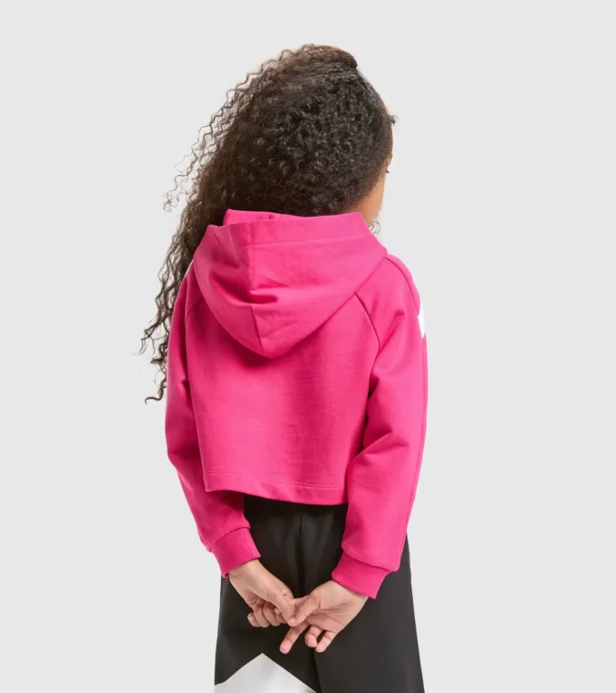 Jg.Hoodie Crop Power Logo Hanorac sport din bumbac – Fete Jg.Hoodie Crop Power Logo Hanorac sport din bumbac – Fete