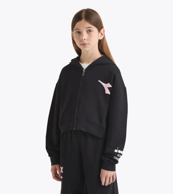 Jg. Hoodie Fz Pink Smile Hanorac cu glugă și detalii decolorate – Fete