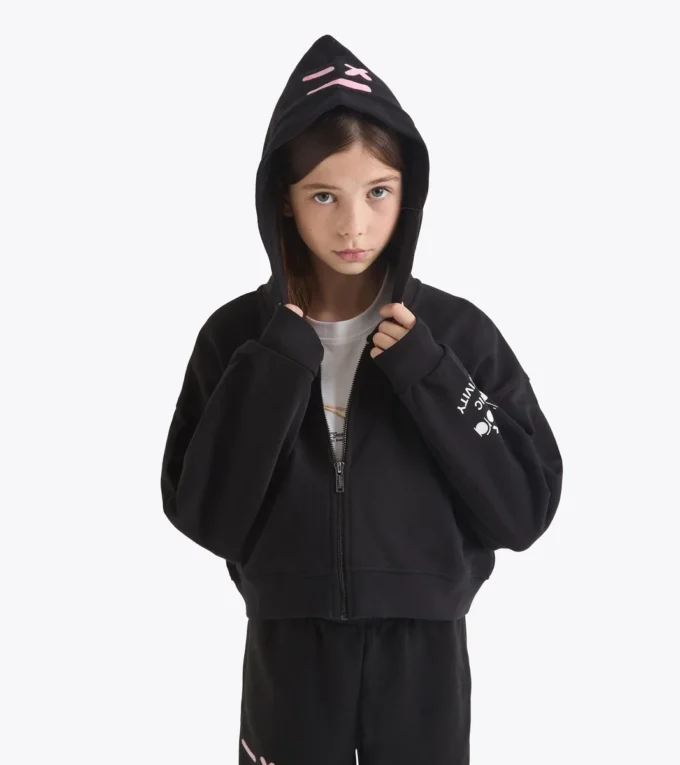 Jg. Hoodie Fz Pink Smile Hanorac cu glugă și detalii decolorate – Fete