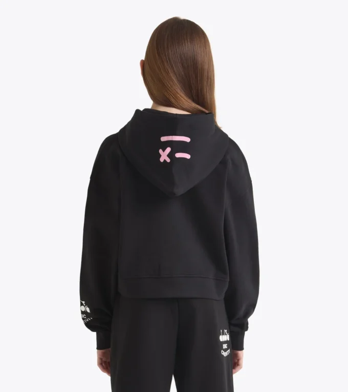 Jg. Hoodie Fz Pink Smile Hanorac cu glugă și detalii decolorate – Fete