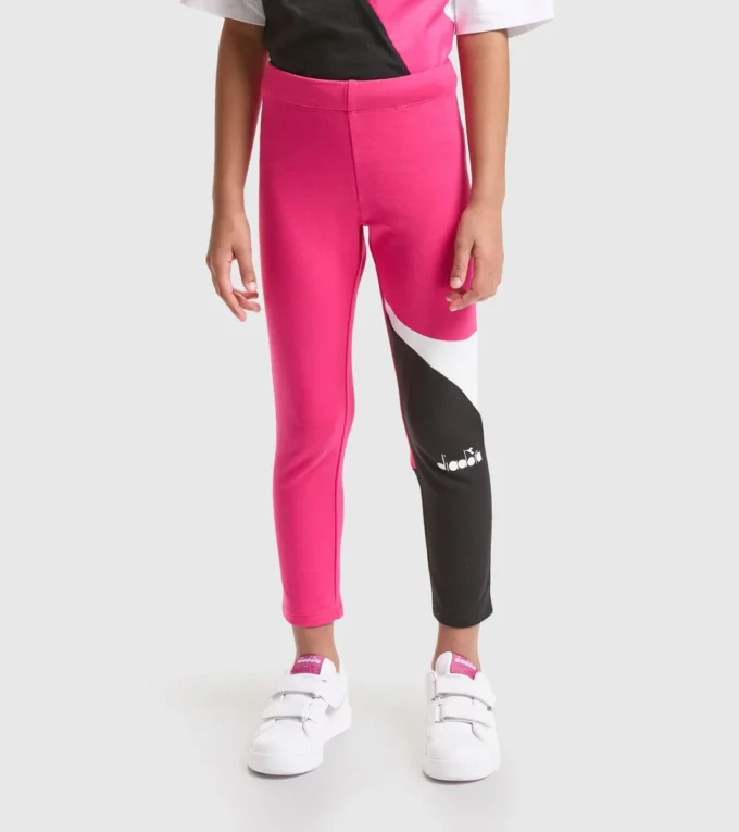 Jg.Leggings Power Logo Colanți sport din bumbac elastic cu textură terry – Fete Jg.Leggings Power Logo Colanți sport din bumbac elastic cu textură terry – Fete