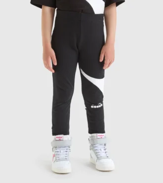 Jg.Leggings Power Logo Colanți sport din bumbac elastic cu textură terry – Fete