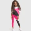 Jg.Leggings Power Logo Colanți sport din bumbac elastic cu textură terry – Fete Jg.Leggings Power Logo Colanți sport din bumbac elastic cu textură terry – Fete