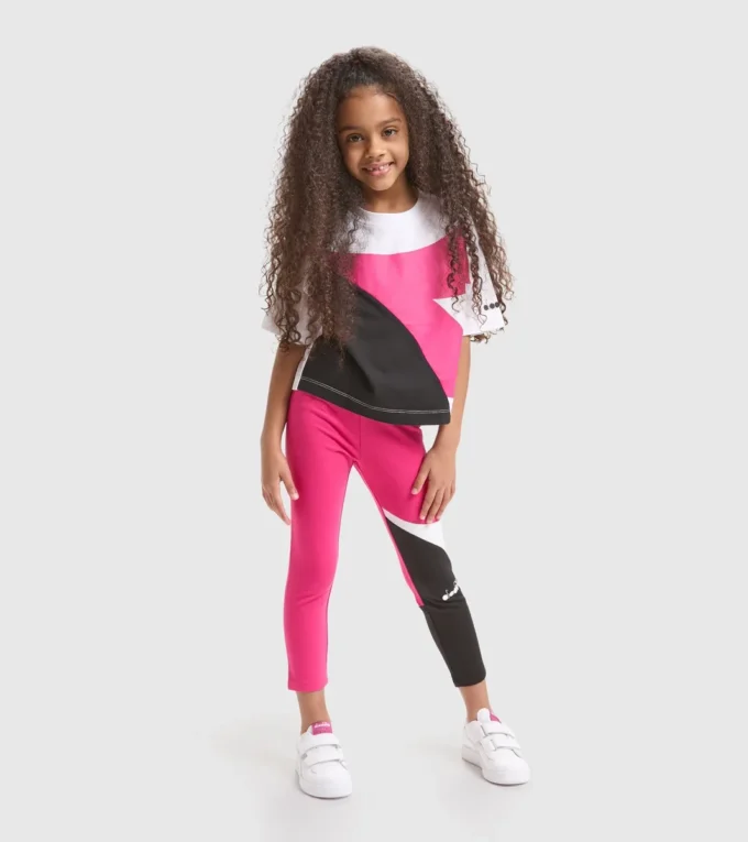 Jg.Leggings Power Logo Colanți sport din bumbac elastic cu textură terry – Fete Jg.Leggings Power Logo Colanți sport din bumbac elastic cu textură terry – Fete