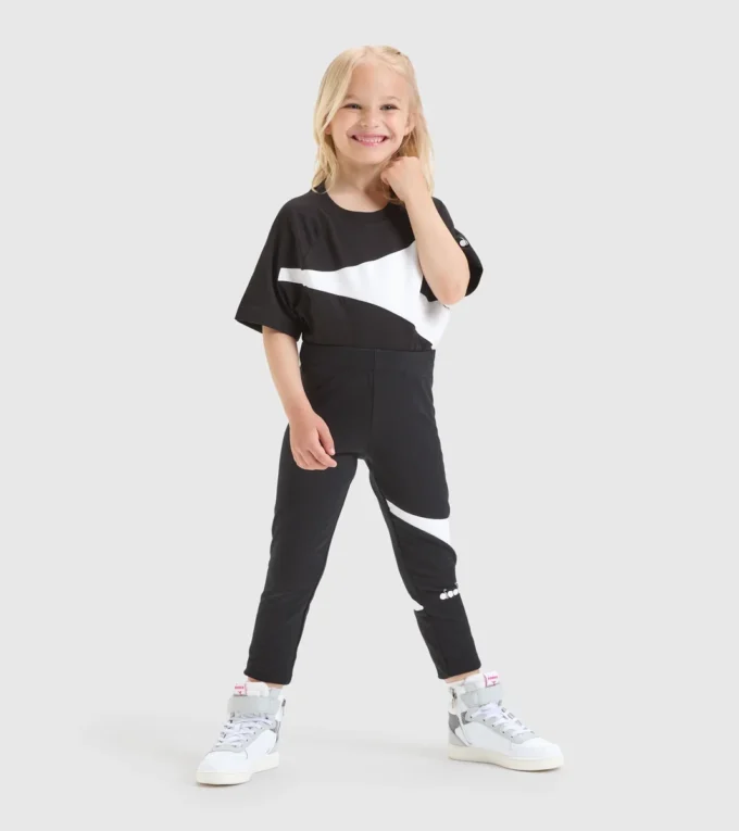 Jg.Leggings Power Logo Colanți sport din bumbac elastic cu textură terry – Fete Jg.Leggings Power Logo Colanți sport din bumbac elastic cu textură terry – Fete