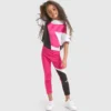 Jg.Leggings Power Logo Colanți sport din bumbac elastic cu textură terry – Fete Jg.Leggings Power Logo Colanți sport din bumbac elastic cu textură terry – Fete