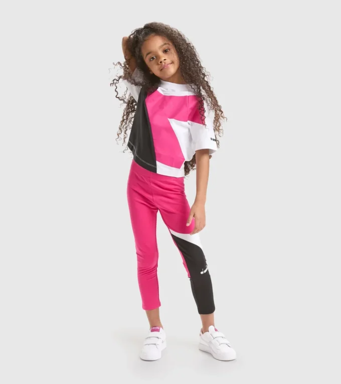 Jg.Leggings Power Logo Colanți sport din bumbac elastic cu textură terry – Fete Jg.Leggings Power Logo Colanți sport din bumbac elastic cu textură terry – Fete