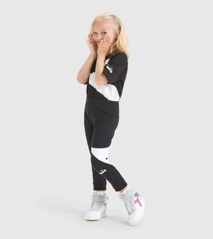 Jg.Leggings Power Logo Colanți sport din bumbac elastic cu textură terry – Fete Jg.Leggings Power Logo Colanți sport din bumbac elastic cu textură terry – Fete